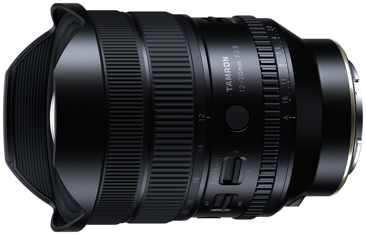 Tamron 12-20mm F2.8 wide-angle zoom lens for DSLR cameras.