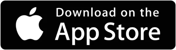 Apple App Store badge for iOS app download.